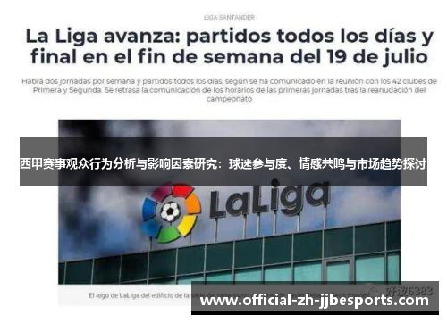 西甲赛事观众行为分析与影响因素研究:球迷参与度、情感共鸣与市场趋势探讨 西甲赛事观众行为分析与影响因素研究:球迷参与度、情感共鸣与市场趋势探讨